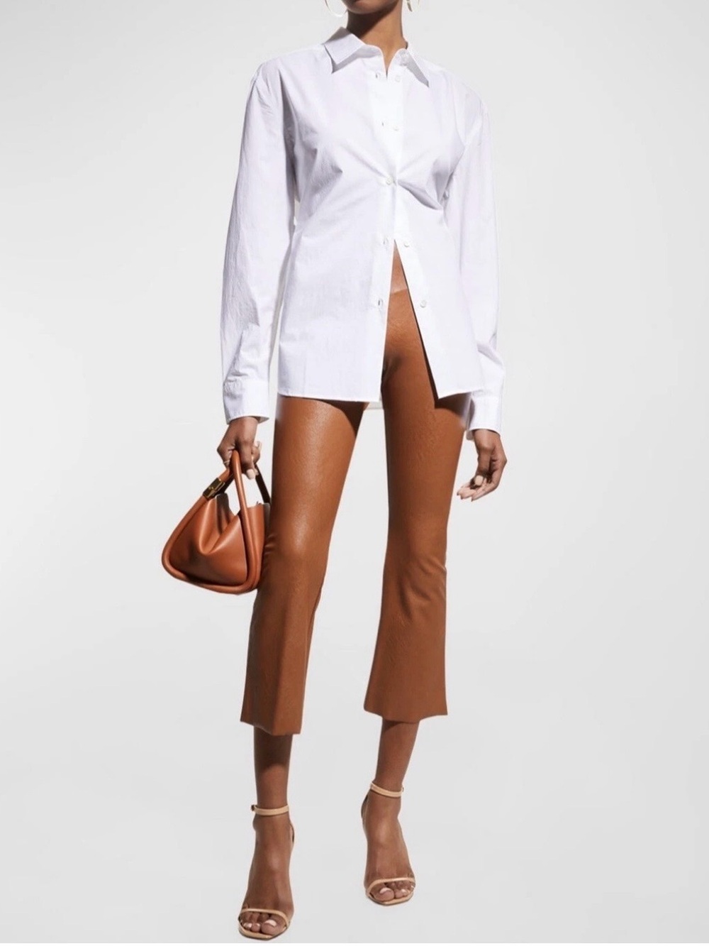 Commando faux leather cropped flare pants